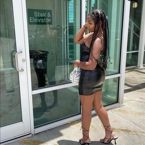 Black Leather Bodycon Dress